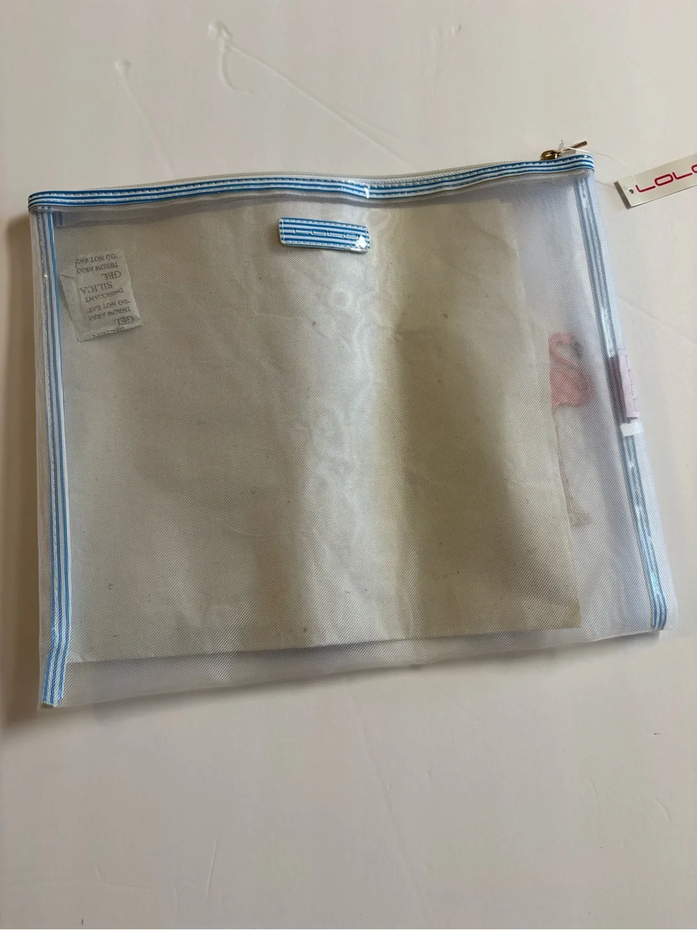 LOLO Pink Flamingo Mesh Pouch/make-up bag